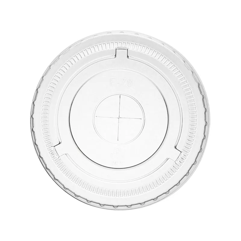 Flat Lid w/ Cross Hole for 12-24oz PP Cold Cup
