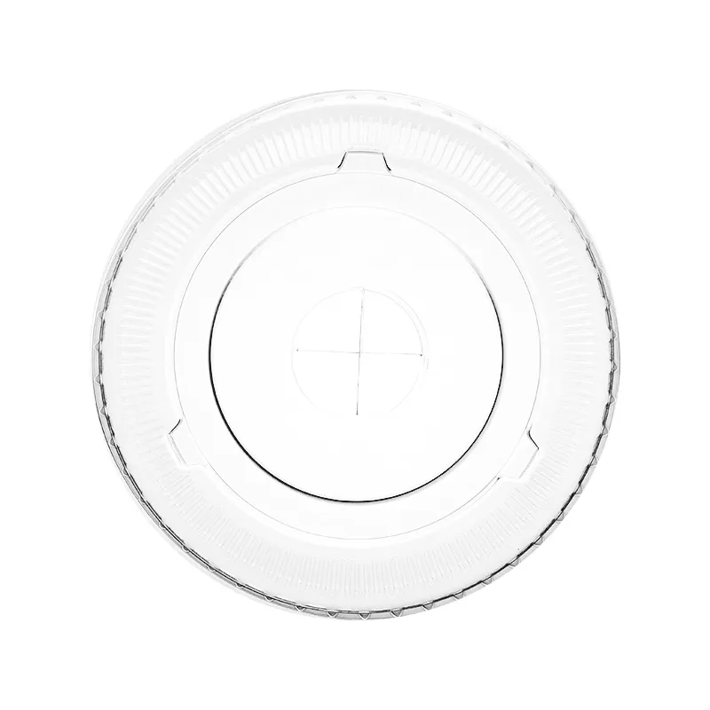 Flat Lid w/ Cross Hole for 9-12oz PET Cold Cup