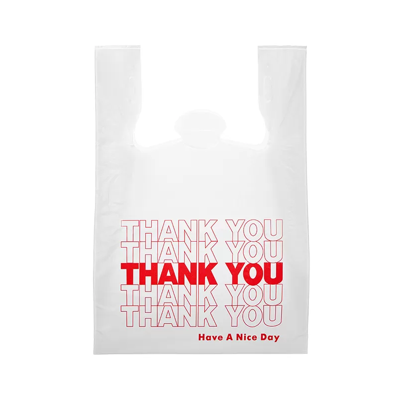12” x 7” x 22” Thank You Print T-shirt Bag (17mic)