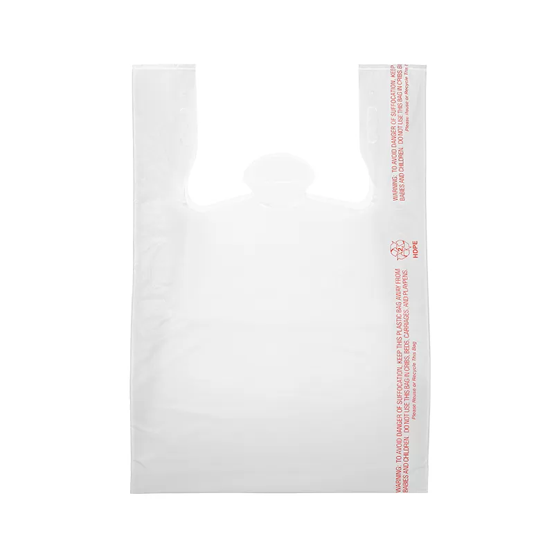 12” x 7” x 22” Warning Print T-shirt Bag (23mic)