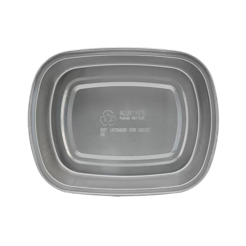 46oz Smooth Wall Take-out Pan with Dome Lid-Silver