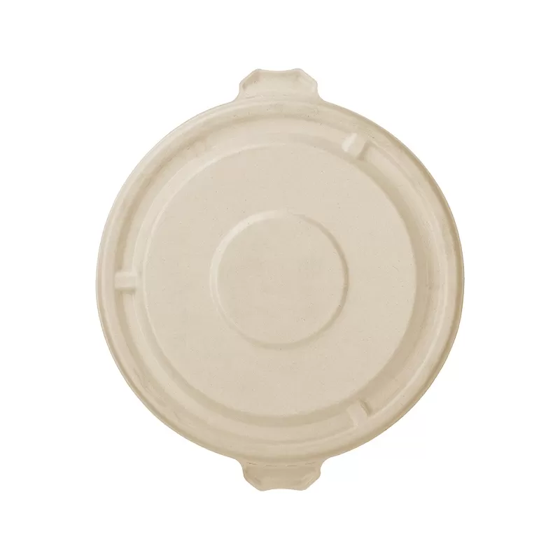 Bagasse Flat Lid for 24-48oz Compostable Round Bowl