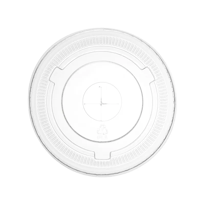 Flat Lid w/ Cross Hole for 7oz PLA Cold Cup