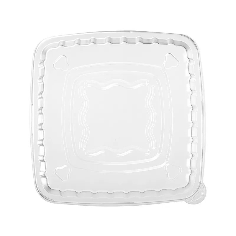 PET Dome Lids for 24-32oz Compostable Square Bowl