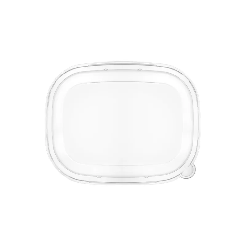 PET Flat Lid for 38/46oz Compostable Rectangle Bowl