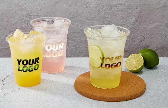 Eco-Friendly and Compostable, PLA Cups Offer a Sustainable Way to Serve Cold Drinks with Custom Prints.